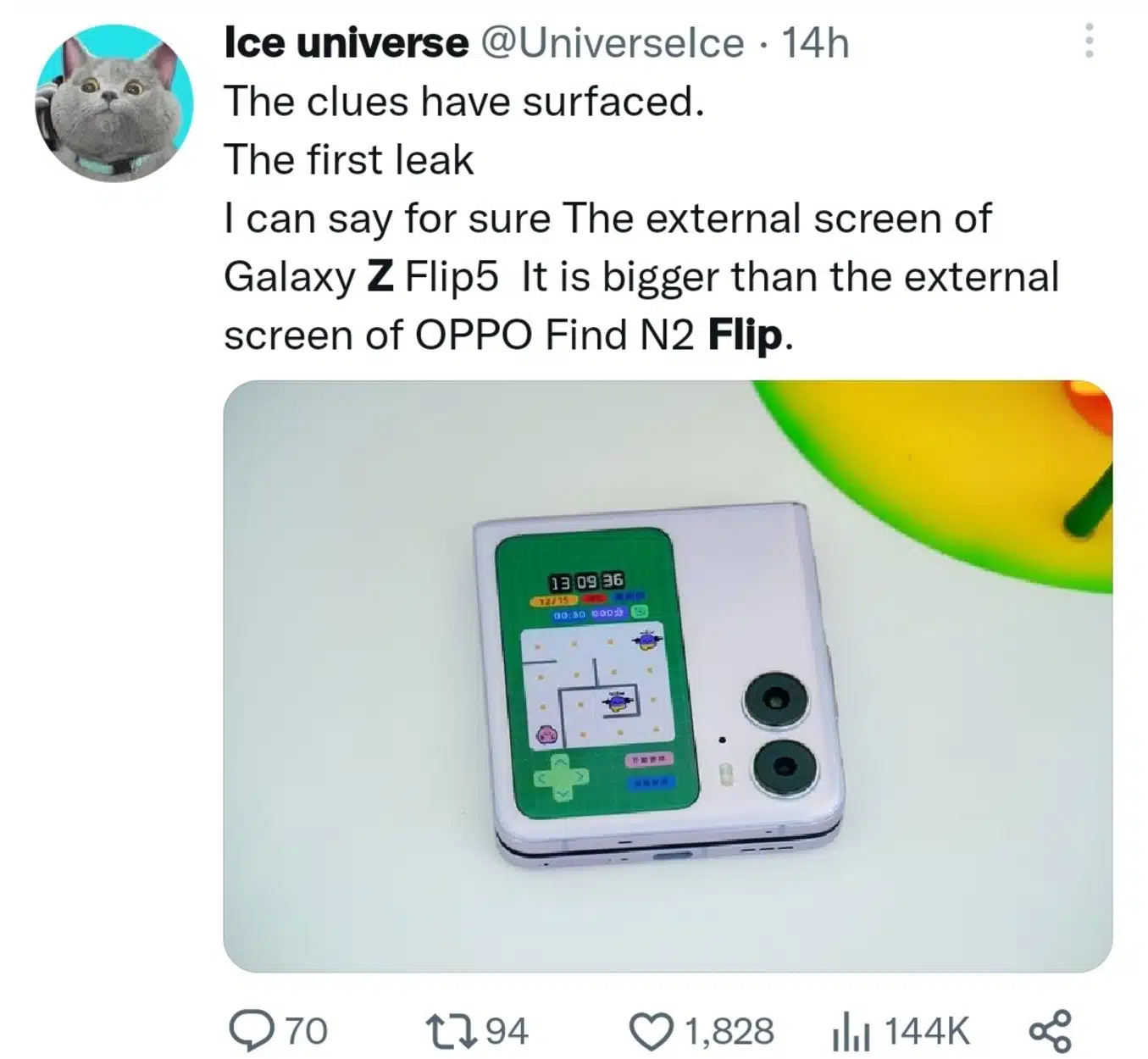 Ice universe tweet 