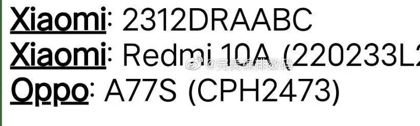 A part of the Screenshot taken from IMEI database contains the model number for alleged Redmi Note 13 5G 